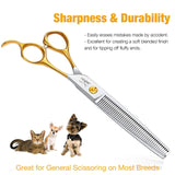 1 x RAW Customer Returns JASON professional chunker scissors for dogs, thinning scissors, dog scissors, fur scissors, dog grooming scissors made of Japanese 440C stainless steel, 7.5 inches, 40 teeth - RRP €39.99