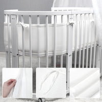 1 x RAW Customer Returns Bizcasa Crib Protector for Baby, Chichoneras Foldable Crib 4 Sides, Adjustable, Removable with Velcro Closure, Breathable Baby Crib-340cm x 30cm 160cm x 30cm Rabbit  - RRP €19.4