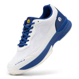 1 x RAW Customer Returns FitVille Extra Wide Tennis Shoes Men Non-Slip Indoor Shoes Breathable Badminton Shoes Comfortable Fitness Shoes White Blue 44 EU Wide - RRP €68.56