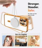 1 x RAW Customer Returns Meifigno Clear Case Compatible with iPhone 14 Pro, Compatible with Magsafe Glitter Card Hand Strap Camera Protection Transparent Case for iPhone 14 Pro 6.1 Women Girls, Brass Gold - RRP €18.0