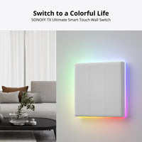 1 x RAW Customer Returns SONOFF T5-4C-120 WIFI Smart Touch Wall Switch, eWeLink Remote Control, Multi-Sensory Touch, RGB Smart LED, Replaceable Shell, Compatible with Alexa, Google Home - RRP €40.32