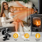 4 x Brand New AVEAX fireplace fan stove fan fan for fireplace without electricity, 5 blades - RRP €81.6