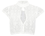 1 x RAW Customer Returns Women s Lace Dirndl Blouse Elegant Elegant White Oktoberfest Blouse White 48 - RRP €24.0