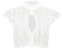 1 x RAW Customer Returns Women s Dirndl Lace Blouse Elegant White Oktoberfest Blouse White 42 - RRP €24.0