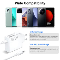 1 x RAW Customer Returns 67W USB Charger with 6A USB C Cable 1M for Mi Turbo Charge Fast Charger for Redmi Note 13 12 11 11S 10 10 Pro,for Xiaomi 13T 12S Ultra 12 Lite 12X,Mi 11 Ultra 11i 10T Lite,Poco M6 X6 X4 Pro F4 - RRP €32.45