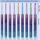 4 x Brand New Aeelike 9 Piece Crochet Hook Set, Beautiful Mermaid Crochet Hooks with Comfortable Soft Clay Handle for Arthritic Hands, 2.25 mm - 6.5 mm Aluminum Crochet Hooks Set for Beginners, Adults, Professionals - RRP €43.84