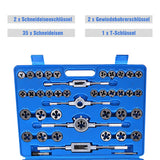 1 x RAW Customer Returns 110-piece tap set M2-M18, thread cutter thread cutting set Professional HSS highly hardened hand tap die with tool holder and tool case - RRP €114.59