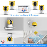 1 x RAW Customer Returns KAWA Babyphone S7 Extra Camera, Monitor Not Included, Automatic Night Vision, 2-Way Audio, 350 Translation and 67 Rotation, 110 Wide Angle View, Lullaby Camera Only  - RRP €50.41