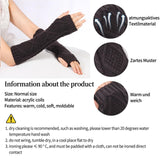 1 x Brand New QZMVER Women s Fingerless Winter Knitted Gloves, Women s Winter Arm Warmers, Warm Pure Acrylic Long Fingerless Gloves for Women, Fingerless Arm Warmers, Women s Winter Knitted Gloves-brown. - RRP €14.11