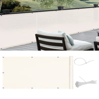 1 x RAW Customer Returns Cool Area balcony privacy screen HDPE UV protection slightly transparent, balcony cladding with cable ties, 90x500cm, cream white - RRP €18.14