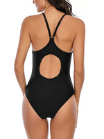 1 x RAW Customer Returns Durio Swimsuit Women s Sports One-Piece Sports Swimsuits for Women Training Swimwear Tummy Control with Cups Black 40 Tag Size L  - RRP €29.23