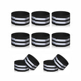 1 x Brand New Ytloospt 8 piece reflective tape set, double ring reflective tape, reflective strips with Velcro fastener, elastic reflective safety bracelet for outdoor, jogging, cycling, hiking, 40 x 5 cm - RRP €36.0