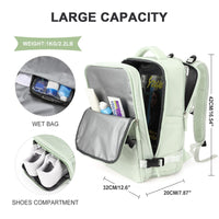 1 x RAW Customer Returns Women Large Travel Backpack Outdoor Sports Hiking Waterproof Casual School 14 Inch Laptop with USB Charging Port Shoe Compartment Black - RRP €35.26