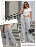 1 x RAW Customer Returns heekpek jogging pants women long casual pants high waist elegant jogging pants wide leg lounge pants drawstring comfortable pants with pockets, light gray, M - RRP €32.99