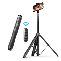 1 x RAW Customer Returns ATUMTEK 130CM Selfie Stick Tripod, Bluetooth Selfie Stick with Heavy Duty Aluminum and Non-Slip Tripod Feet for iPhone and Android Cell Phone Selfie, Video Recording, Video Blogs Live Streaming - RRP €32.2