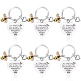 1 x Brand New Thinp Pack of 6 Thank You Keychains, Keychain Teacher Gift, Bee with Rhinestone Heart Keychain, Thank You Educator Gift, Stainless Steel Keychain for Back to School Girl Boy Teacher Gift - RRP €27.6