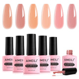 1 x RAW Customer Returns AIMEILI 8 in 1 Nail Polish Builder Base Set 8ml 6 Colors 8 in 1 Builder Nail Gel Builder Gel in a Bottle Gel Nail Polish Set - KIT 38 - RRP €15.23