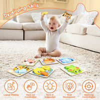 13 x Brand New Kizmyee Wooden Puzzle Wooden Toys 6 PCS for Children Plug-in Puzzle Montessori Toys Baby I Learning Toys Educational Toys Gifts for Children from 2 3 4 Years Old Boy Girl - RRP €183.43