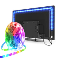 2 x RAW Customer Returns LED Strip 5m, USB LED lighting backlight TV for 65 to 75 inch HDTV, TV screen, PC monitor, decoration, party, controllable with app, LED TV backlight sync with music - RRP €17.56