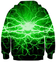 1 x RAW Customer Returns Belovecol Teens Hoodie 3D Hoodie Boys Girls Lightweight Hoodie Funny Print Pullover with Drawstring Pockets Green Lightning 11 12 13 Years - RRP €25.7