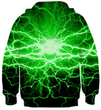 1 x RAW Customer Returns Belovecol Teens Hoodie 3D Hoodie Boys Girls Lightweight Hoodie Funny Print Pullover with Drawstring Pockets Green Lightning 11 12 13 Years - RRP €25.7