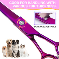 1 x RAW Customer Returns JASON 7.5 Thinning Scissors for Dogs - Professional Thinning Scissors Dog Scissors with 36 Teeth Japanese Stainless Steel Grooming Scissors for Dogs Cats, Purple - RRP €23.66