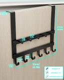 1 x RAW Customer Returns HapiRm door hook for hanging - double row of door coat rack for hanging with anti-scratch pads and 11 hooks, door coat rack for 2.1 cm doors, door hook rail for bedroom, kitchen and bathroom, black - RRP €17.14