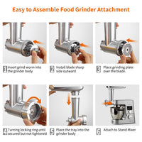 1 x RAW Customer Returns Gdrtwwh Meat Grinder Accessory for Kenwood Mixer Includes 2 Stuffing Tubes, 4 Grinding Plates and 1 Adapter - RRP €63.99