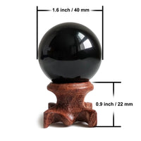 1 x RAW Customer Returns Mina Heal Black Obsidian Crystal Balls for Fengshui, Meditation, Crystal Healing, Divination, Home Decoration, Black Magic Crystal Ball - RRP €18.99