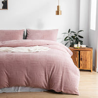 1 x RAW Customer Returns Freyamy Winter Plush Bedding Set 135 x 200 cm Cashmere Touch Fluffy Warm Duvet Cover Romantic Pink Coral Fleece Plain Duvet Cover with Zipper and 1 Pillowcase 80 x 80 cm - RRP €35.48