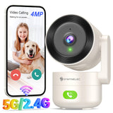 1 x RAW Customer Returns SYMYNELEC 2K indoor surveillance camera 360 , 5GHz 2.4GHz WLAN surveillance with AI motion detection IR night vision, 4MP IP security camera indoor for pets, dogs, baby monitor compatible with Alexa - RRP €40.33