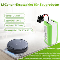 1 x RAW Customer Returns 14.4V 2600MAH LI-ION Replacement battery for Conga 990 950 999 1090 1790 1990, Ikohs S14 S15, Debot N79 N79S, EUFY ROBOVAC 11 11SMAX 12 15CMAX 15T 30 30C 30 MAX 35C 35C - RRP €26.99