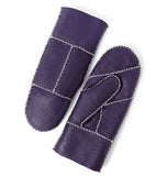 1 x Brand New YISEVEN Women s Lambskin Mittens With Lined Leather Winter Gloves Fur Gloves Winter Finger Gloves Real Leather Sheepskin Fur Lining Leather Gloves Gifts, Imperial Purple M - RRP €37.99