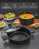 1 x RAW Customer Returns Fadware frying pan induction with lid, stewing pan serving pan with high rim, cooking pot 28cm 3.8L with anti-scalding handles, non-stick coating, for frying, stir-frying and braising - RRP €34.27