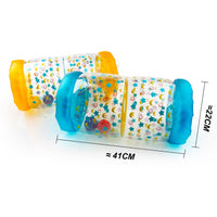 1 x RAW Customer Returns Gxhong Baby Crawling Aid Inflatable Roller with Bell, Baby Crawling Toys Fitness Toys for 6 Months 1 2 3 Years, Blue - RRP €15.98