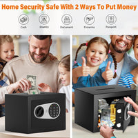 1 x RAW Customer Returns 14L Safe Furniture Safe Small with Fireproof Waterproof Money Bag for Home with Combination Lock Mini Children s Wall Safe for Cash Medicine Jewelery 23 x 17 x 17 cm Black - RRP €46.38