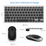 1 x RAW Customer Returns Wireless keyboard mouse set, 2.4G small ultra-thin wireless keyboard and mouse with USB receiver for PC, laptop, desktop, compact keyboard with QWERTY layout, white and silver - RRP €26.21