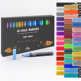 1 x RAW Customer Returns STATIONERY ISLAND Chalk Pens for Blackboard Washable, Chalk Pen for Windows, 40 Colors Chalk Markers for Glass Blackboards, Colorful Window Pens, Drawing, Artist - RRP €23.18