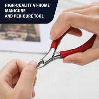 1 x RAW Customer Returns FVION Precision Cuticle Nippers, Cuticle Scissors Cuticle Remover Professional 5mm, Cuticle Cutter with Rubber Handle Neonail Manicure Tool Red  - RRP €10.96