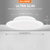 1 x RAW Customer Returns ALUSSO LED recessed spotlights 230V spots LED flat 9W ceiling spots warm white 3000K recessed lights IP44 ceiling spotlights for bathroom living room, set of 6 - RRP €42.99