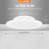 1 x RAW Customer Returns ALUSSO LED recessed spotlight 230V ultra flat 9W ceiling spots 6500K cold white slim recessed lights 25.5mm installation depth, IP44 ceiling spotlights for bathroom living room, set of 6 - RRP €39.17