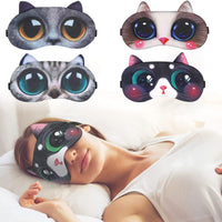 1 x Brand New RONGYI Set of 4 Cat Sleep Masks, Soft Funny Blindfold, Cute Sleep Blindfold, Animal Eye Cover, Blindfold Sleeping Glasses, for Travel, Nap, Yoga and Sleep at Night - RRP €12.13