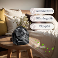 15 x Brand New duoleey Small Fan, Table Fan USB Rechargeable, 3 Speeds 360 Rotation Mini Fan for Office, Bedroom, Outdoor - RRP €360.0