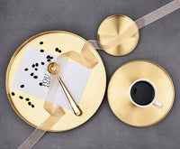 6 x Brand New Jovivi Decorative Tray Stainless Steel Round Gold 12.5 20 30cm for Jewelry Makeup Plate Coffee Bathroom Modern Decoration 30cm  - RRP €218.28