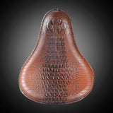 1 x RAW Customer Returns KATUR Motorcycle Brown Crocodile Leather Seat Mounting Cover Cowl Pad For Most Solo Passenger Harley Sportster Bobber Chopper Custom - RRP €59.99