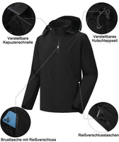 1 x RAW Customer Returns SwissWell personal injury lawsuit for men softshell jacket men s waterproof functional jacket breathable sports jacket with removable hood - RRP €50.41