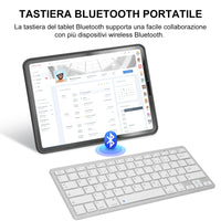 2 x RAW Customer Returns SenGBIRCH Italian Bluetooth Keyboard, Lightweight Portable Wireless for Apple iPhone, iPad, Samsung, Huawei, iOS, Android, Windows and Any Bluetooth Enabled Device, Bluetooth Keyboard White  - RRP €37.36