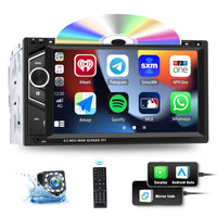 1 x RAW Customer Returns Double DIN Carplay Android Auto Car Radio, Universal Radio for Car with 6.2 inch Touch Screen, Supports Mirrorlink with Receiver FM Bluetooth, SWC DVD Play Rear View Camera - RRP €151.25