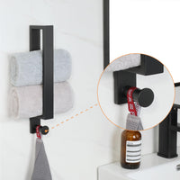 1 x RAW Customer Returns Sayayo Towel Rack Bathroom Wall Towel Holder with Towel Hook, Black SUS304 Stainless Steel 30CM, EGKN2210-300-B - RRP €23.15