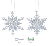 1 x RAW Customer Returns Pack of 36 snowflake Christmas decoration pendants, plastic Christmas tree decoration set, snowflake decoration for Christmas tree, glitter Christmas tree decoration, silver - RRP €12.79